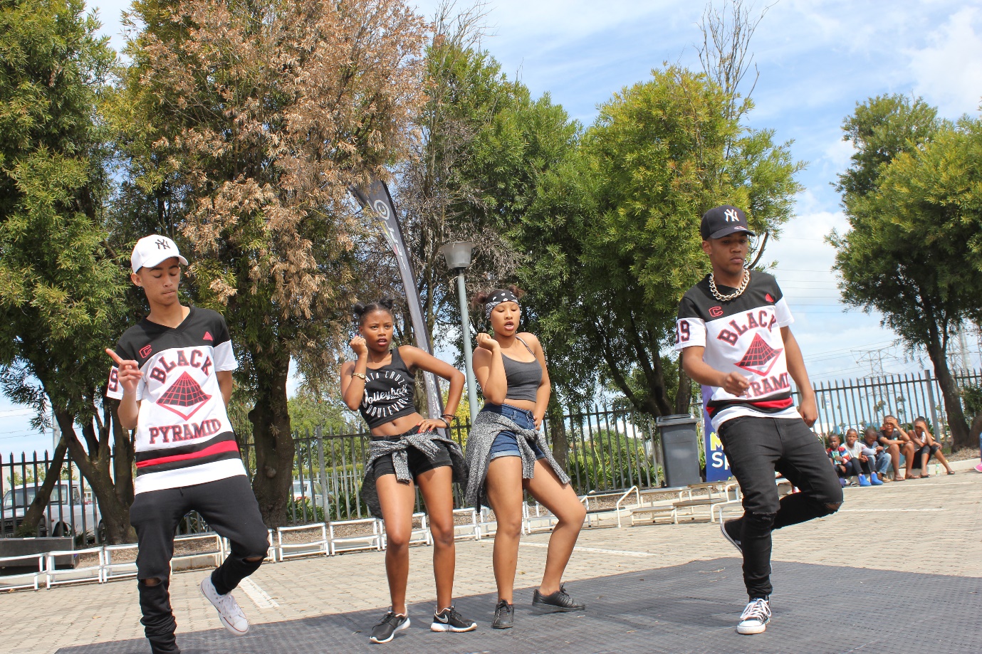 Dance group entertaining the youth