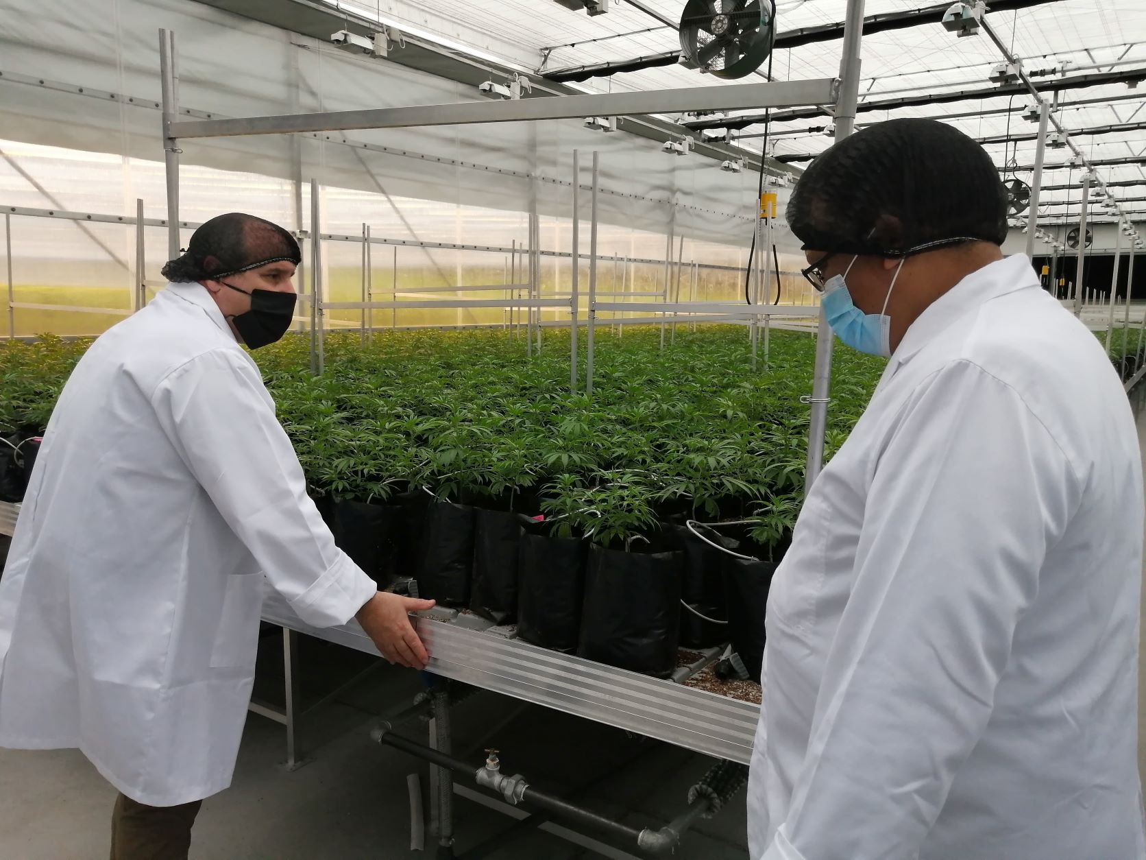 Barry Zetler and Minister Meyer inside Cannabis facility