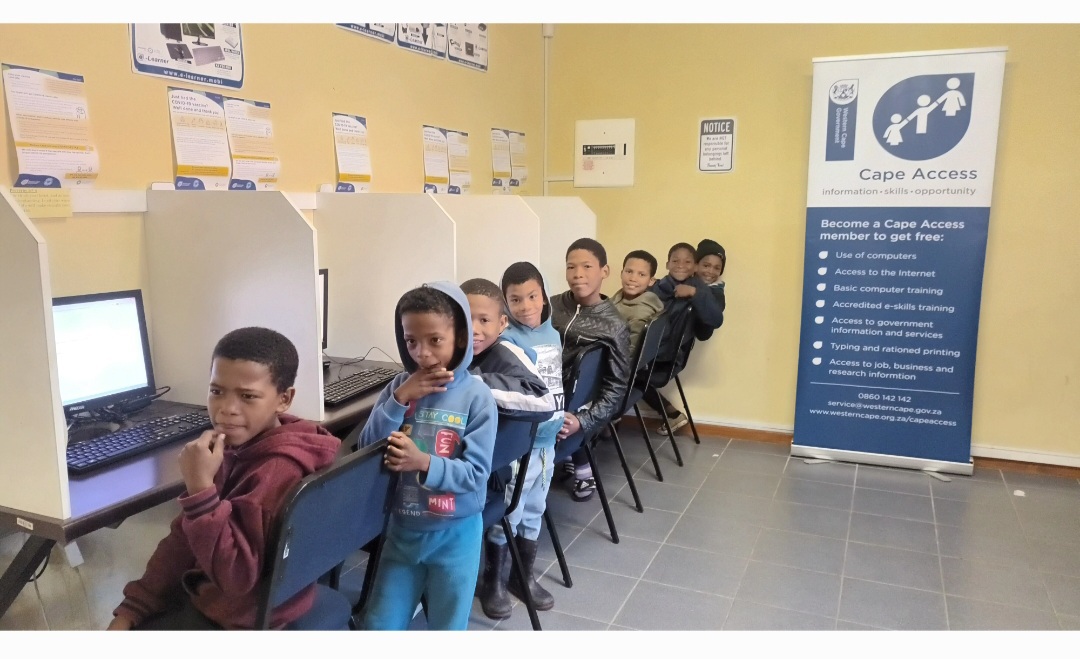 Young learners using the WCG eCentre facilities