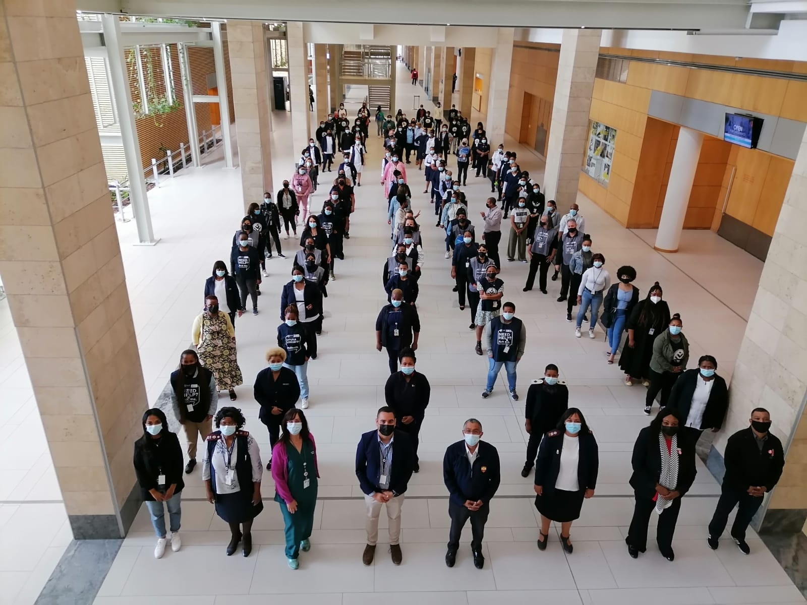 CTICC staff commemorate the innovative partnerships between the Western Cape Government Health, City of Cape Town, CTICC, and Discovery Health.