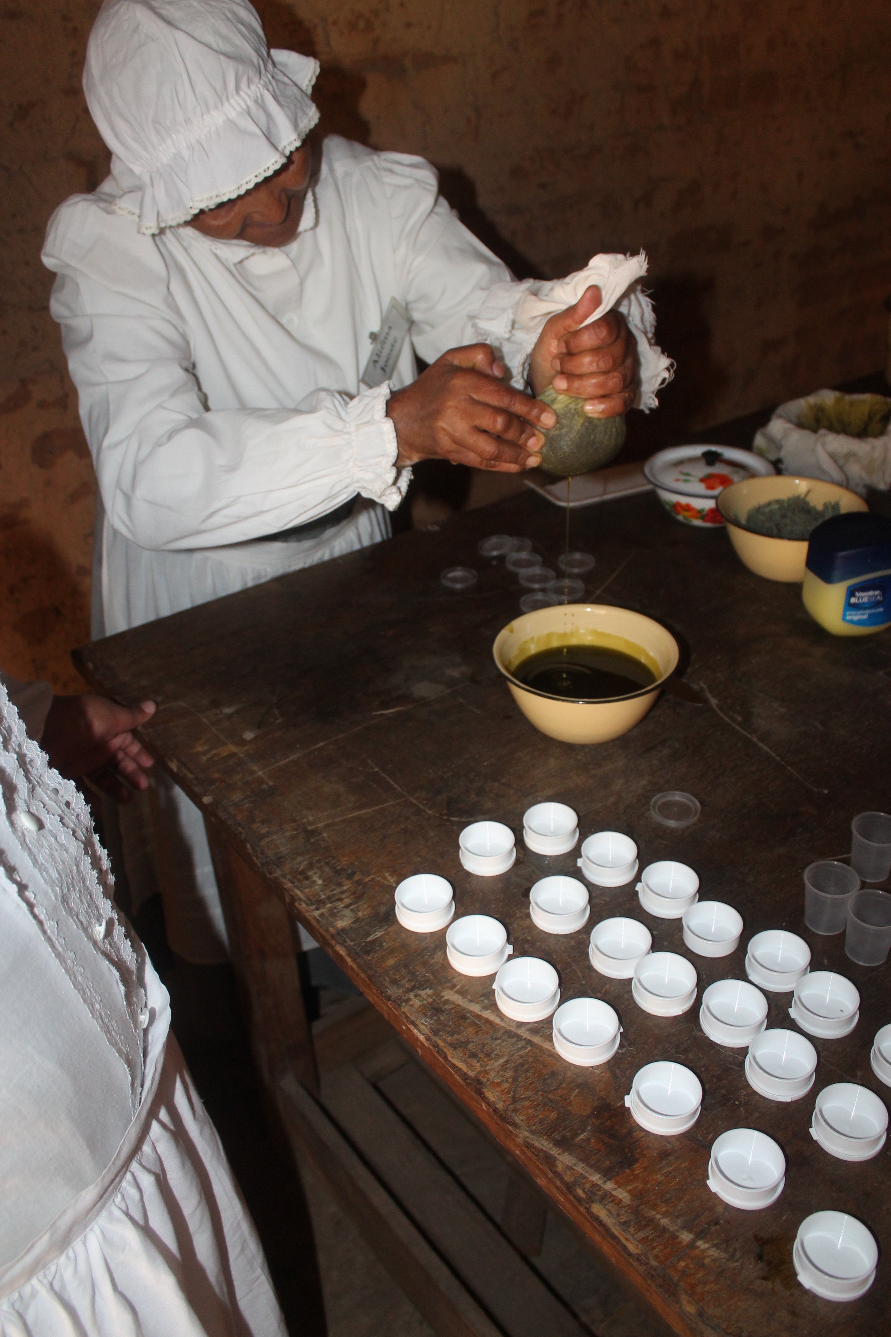 Demonstrating the use of herbs