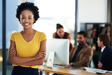 Young female professional working in the digital sector