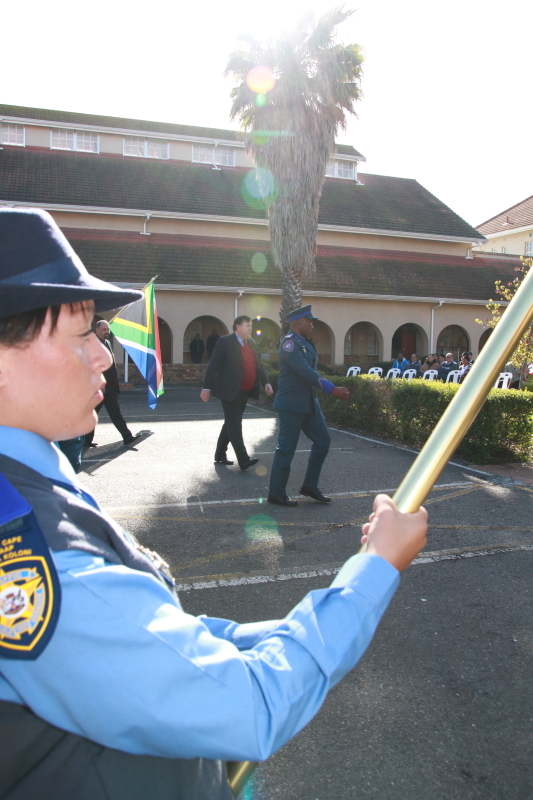 Minister Donald Grant inspecting the parade 