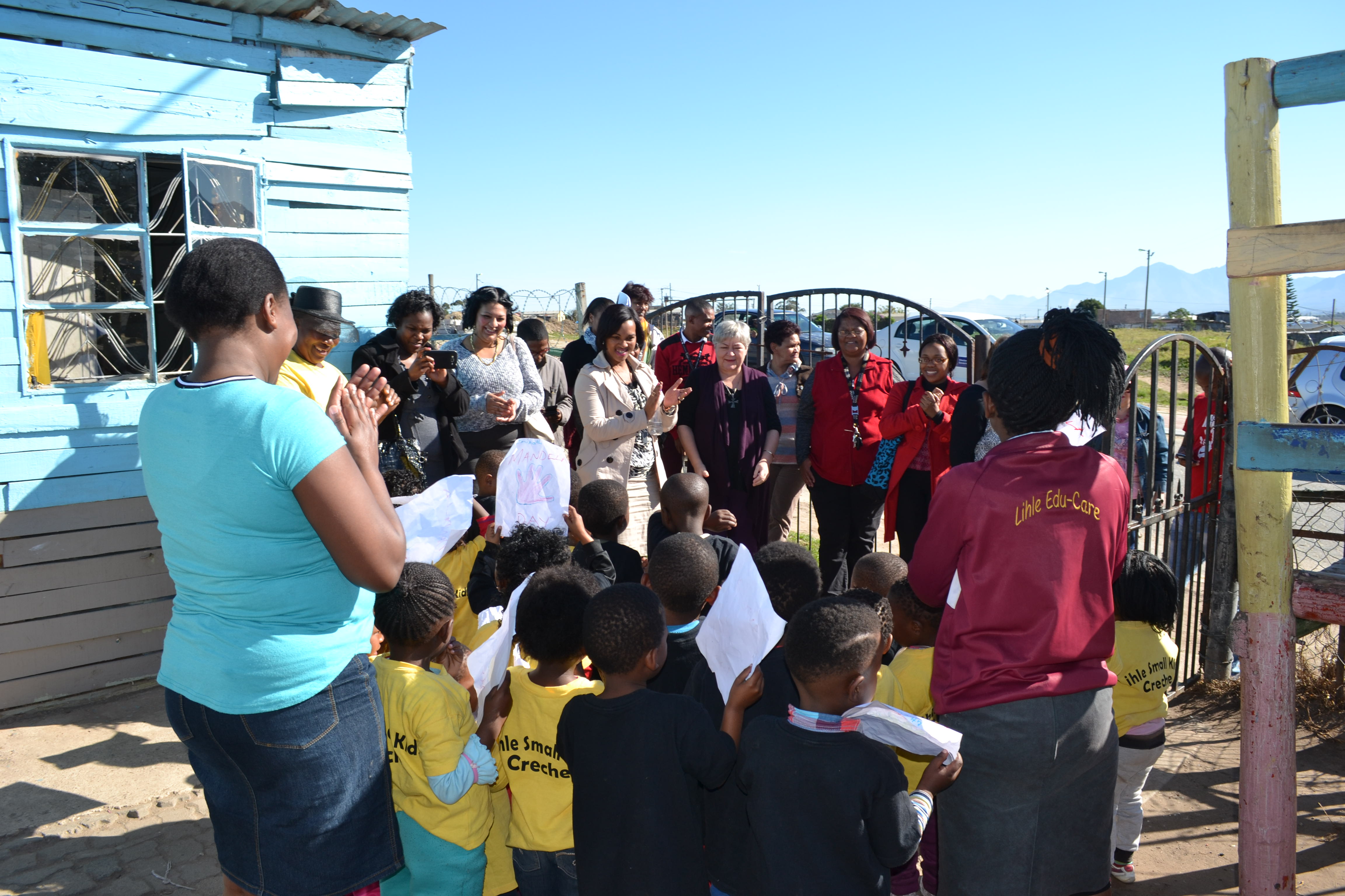 DSD officials are welcomed by the toddlers at the Centre