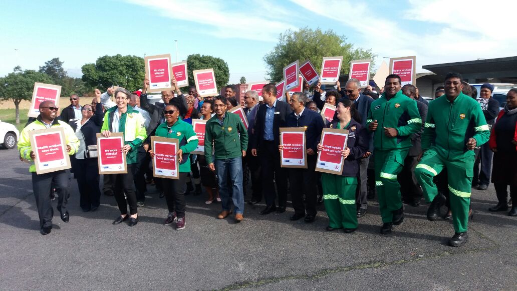 Western Cape Government Health staff and community members at the launch of Operation Khuseleka, a health staff safety initiative.