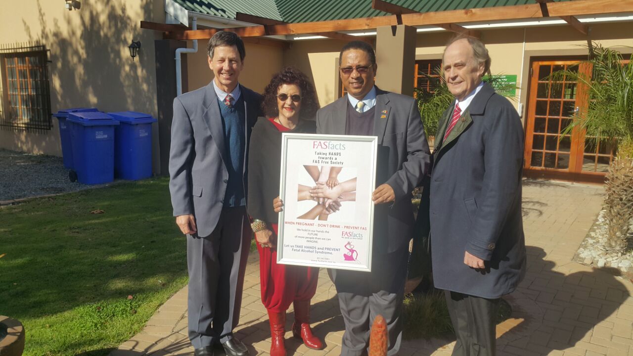 PHOTO: CEO of FASfacts, Francois Grobbelaar; FASfacts Ambassador and Councillor for De Doorns, Ms Elza  Jordaan; Minister Meyer, and Mayor of Cape Winelands, Alderman  C.A. de Bruyn.