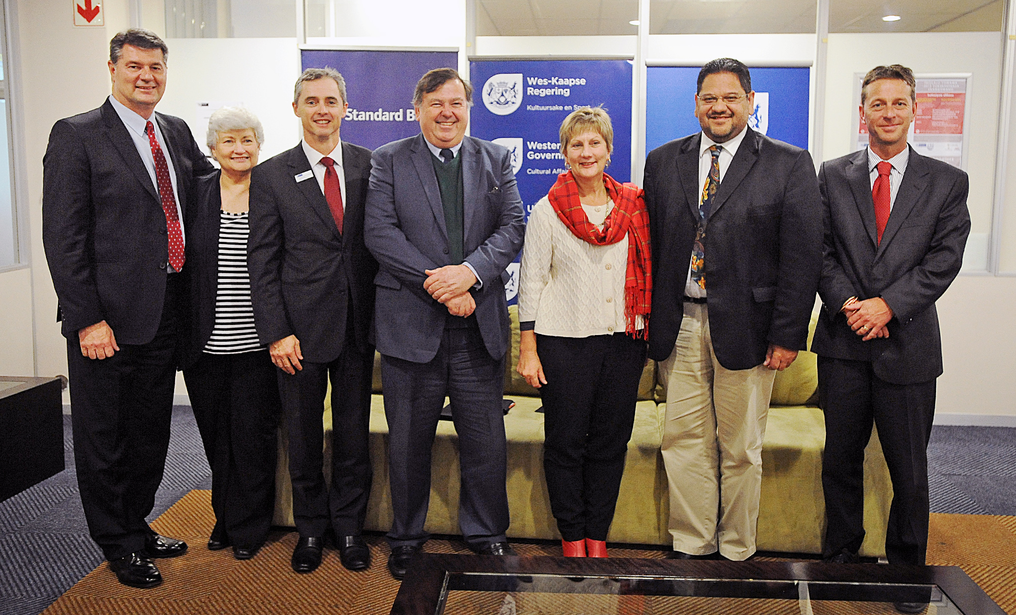 Minister Anroux Marais and Minister Donald Grant with representatives of DCAS and Standard Bank 