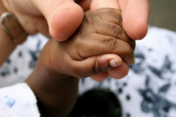 Little hand of premature baby