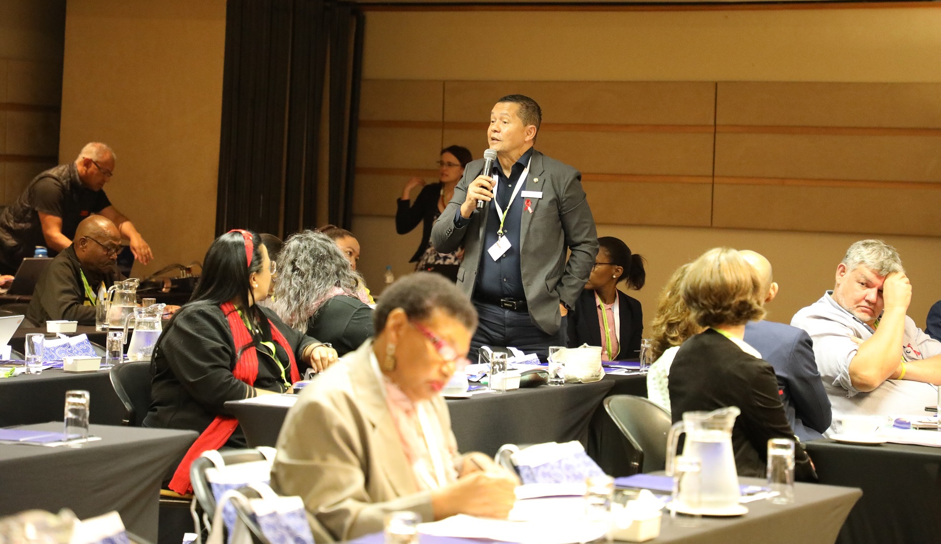 HOD Dr Cloete responds to participants at the symposium.