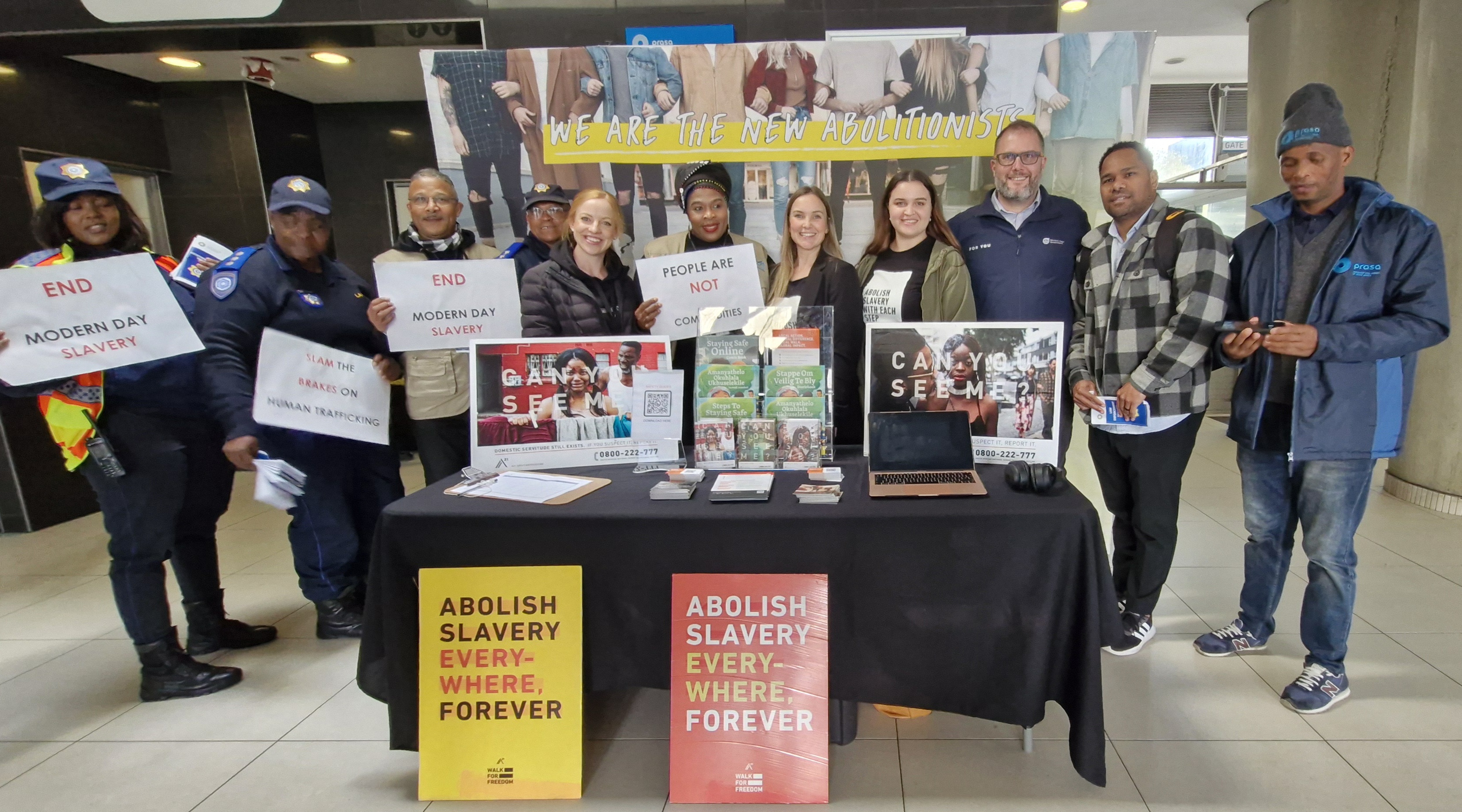 MEC Jaco Londt with staff from DSD, A21, PRASA, and SAPS