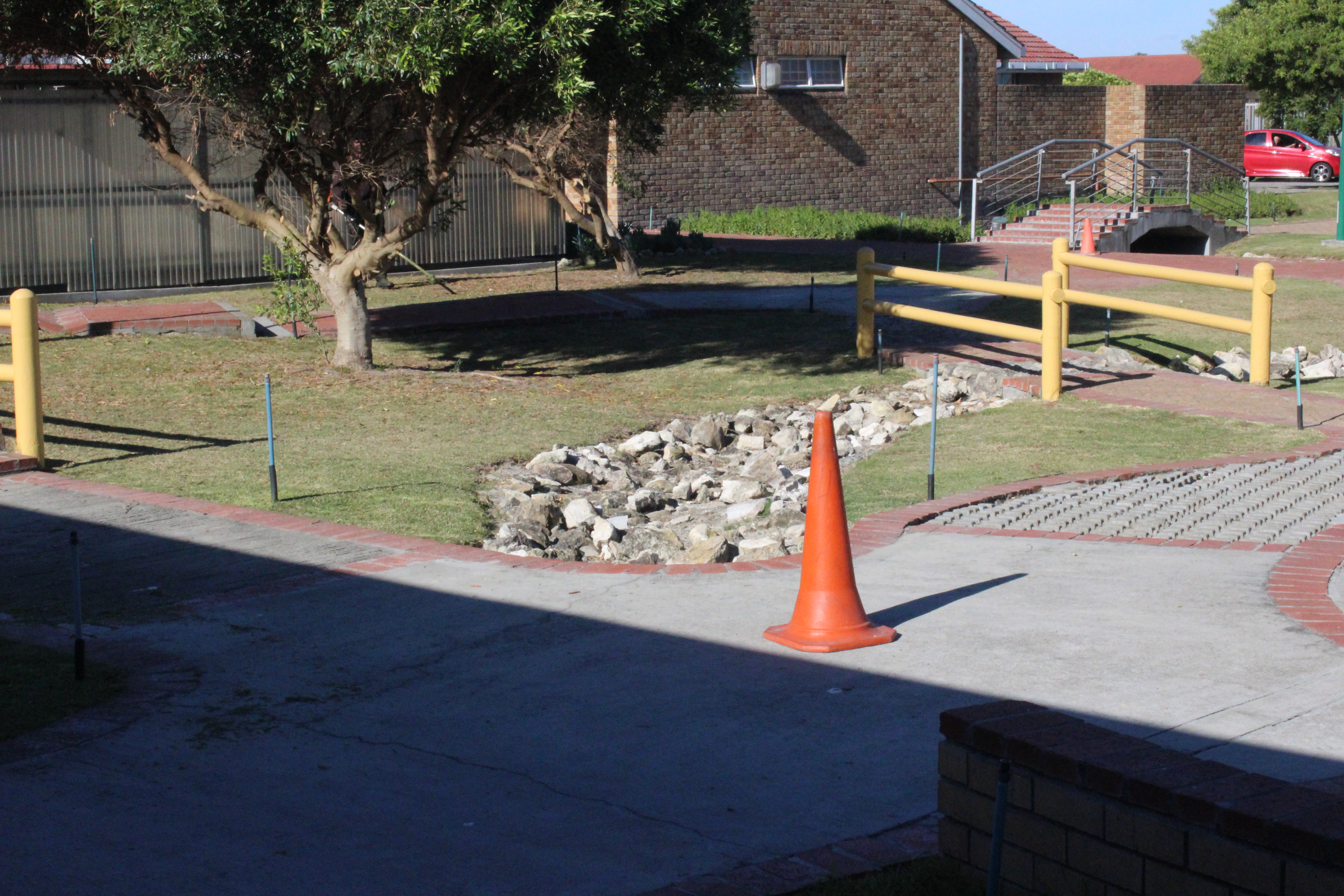 One of the obstacle courses created by the WCRC rehabilitation team for persons with disabilities to steer their wheelchairs in difficult terrain.