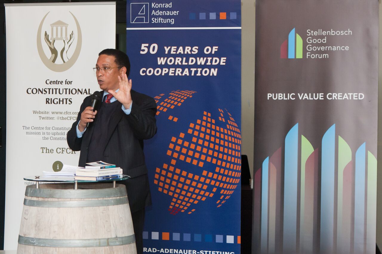 Minister of Finance Dr Ivan Meyer at the Stellenbosch University School of Public Leadership on Wednesday 19 august 2015.