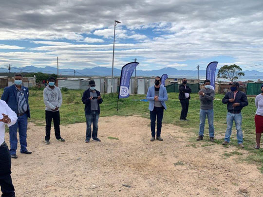 L-R : Councilor Cliffie Bayman, Milton Sinxoto, Mlungisi Markus, Minister Tertuis Simmers, Tsepo Tsotetsi, Nkosi Mgqaleka, Bongi Mageduka