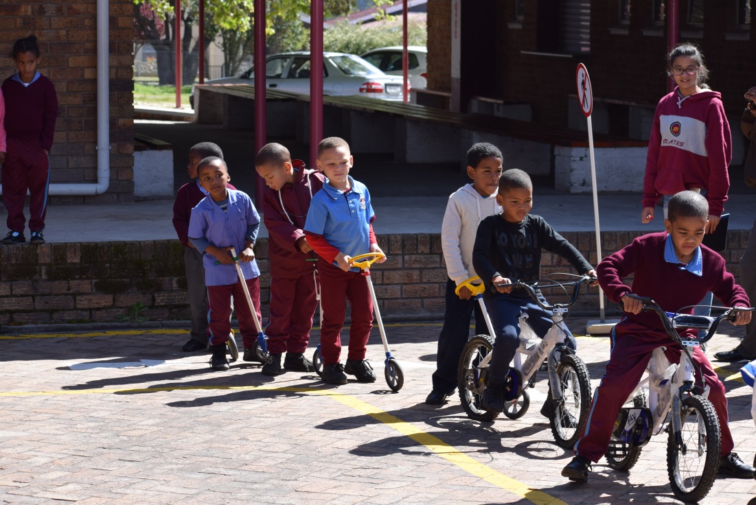 Learners use the new facility at their school.