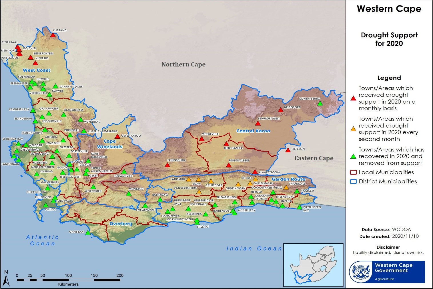 Map of current veld conditions