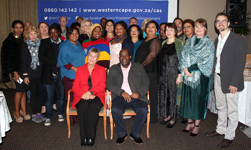 Minister Anroux Marais, Dr Mxolisi Dlamuka, Michael Janse van Rensburg and Western Cape Museum managers at the annual museum symposium in Stellenbosch