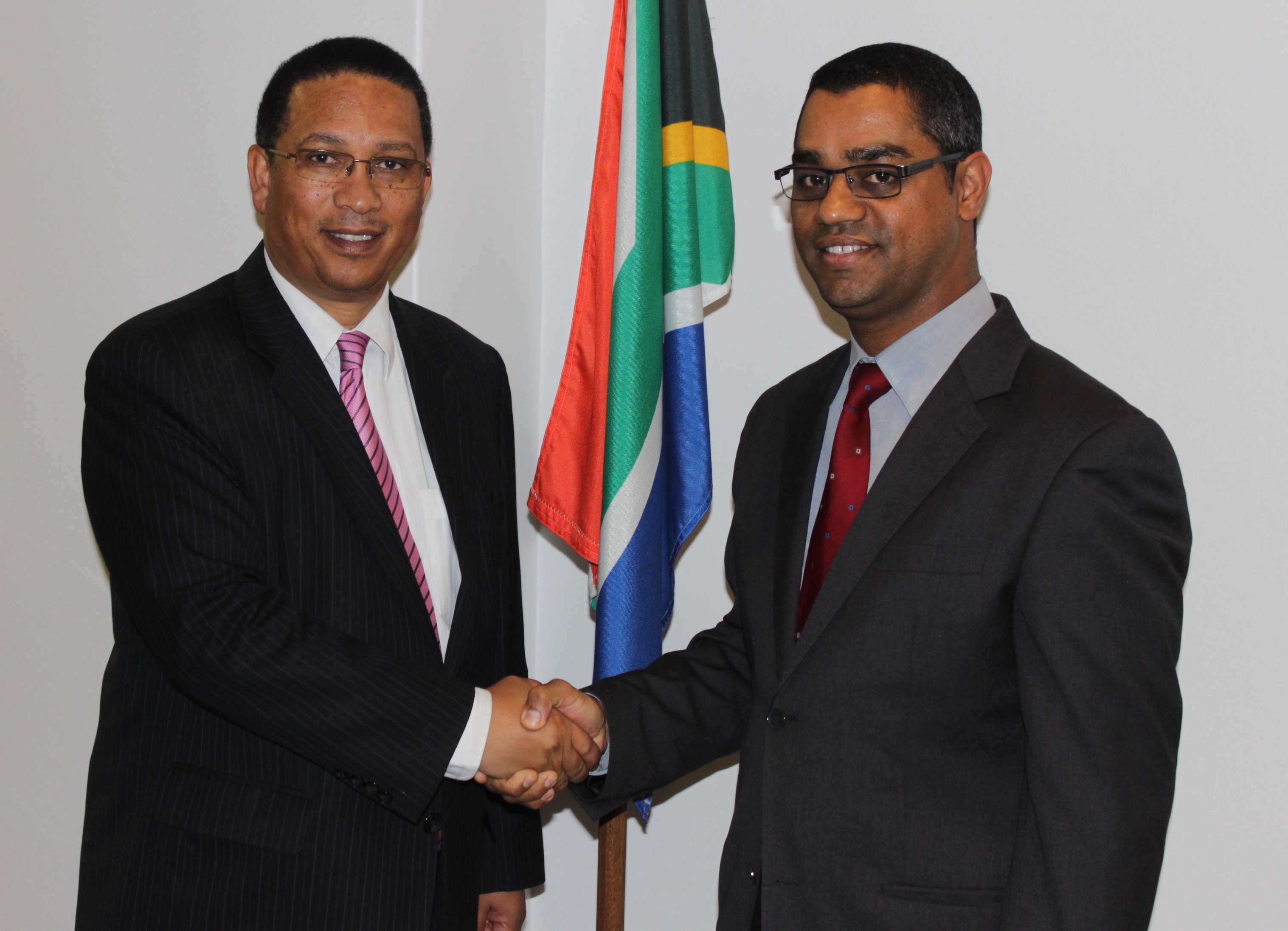 Minister Ivan Meyer and newly appointed Deputy Director-General Aziz Hardien