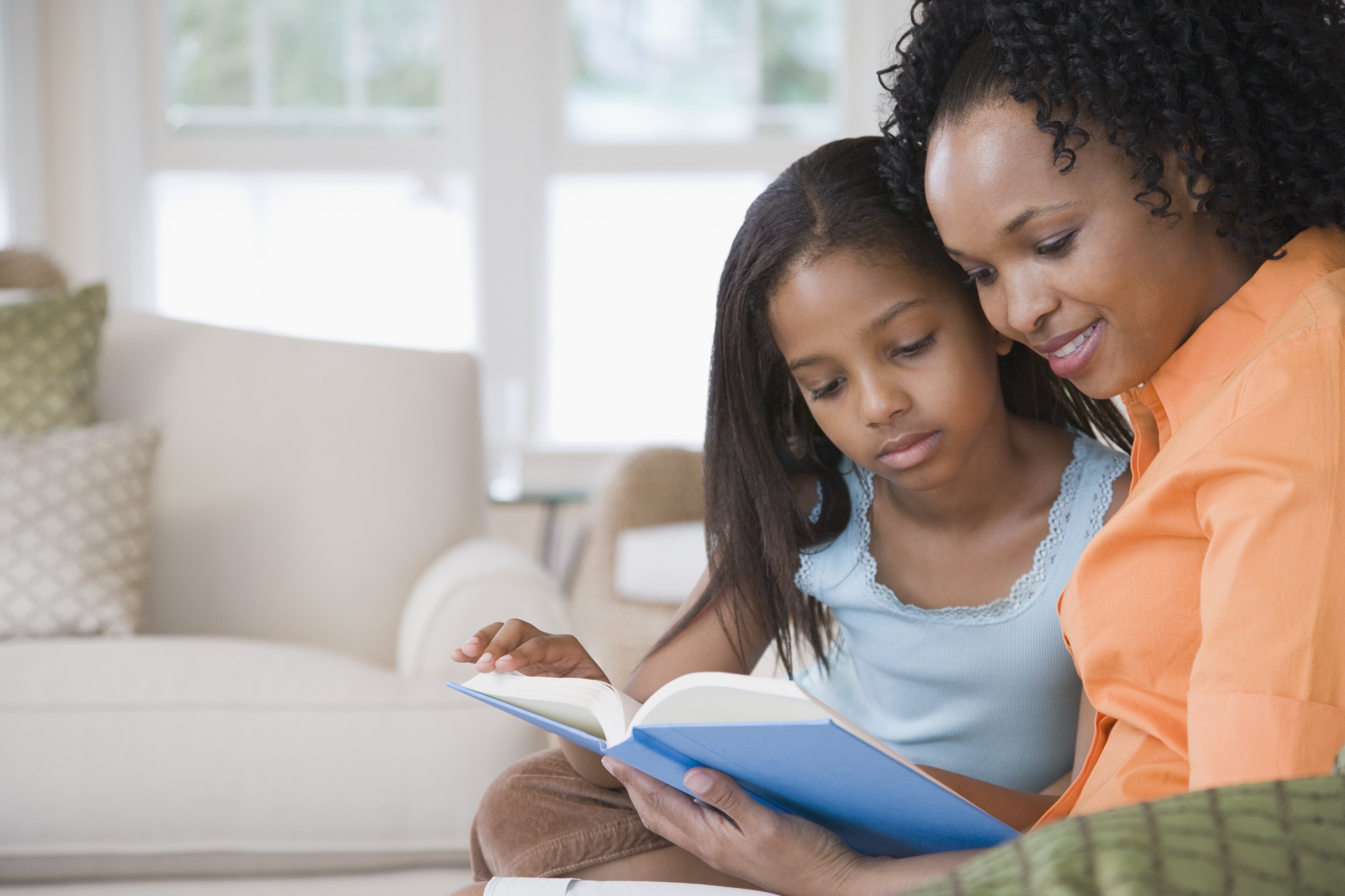 Mom reading book