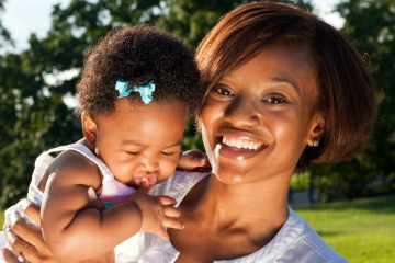 Mother with baby girl