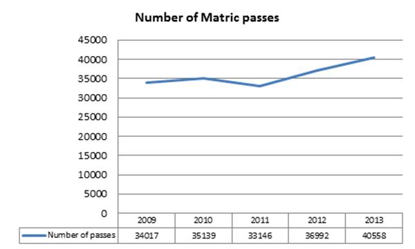 NCS 2013 Number of Matric Passes