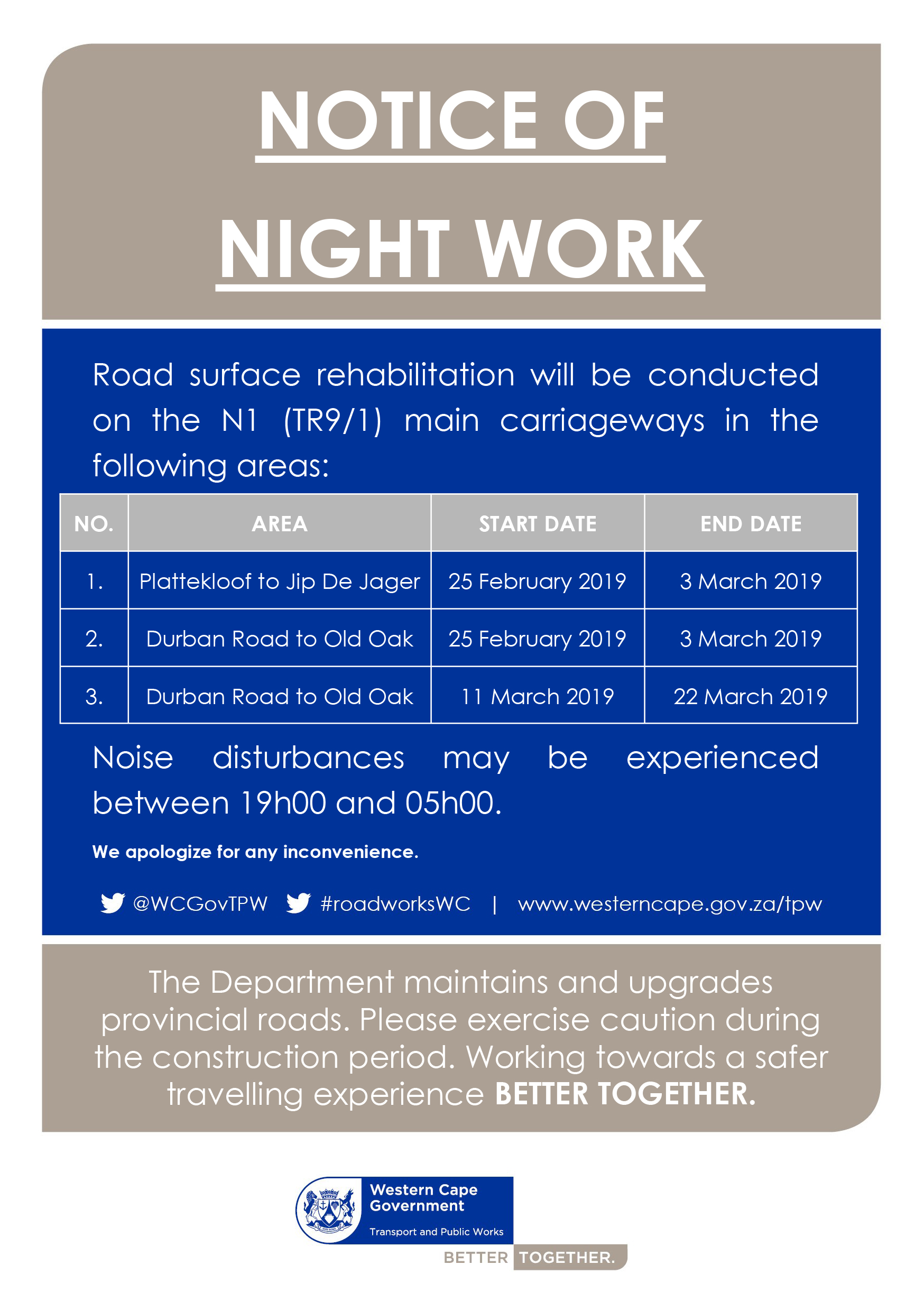 Night work flyer