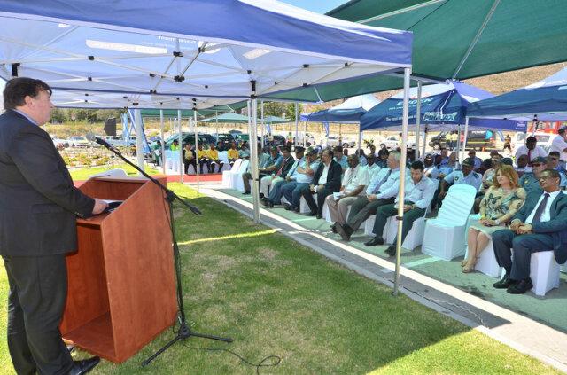 Minister Grant addresses guests at the Festive Season Operational Plan launch in De Doorns.