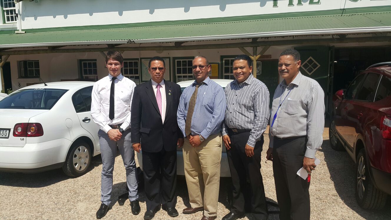 Minister Meyer accompanied by Provincial Treasury officials, Malcolm Booysen, Dian Cronje, Elton Johannes and  Daniel Johnson