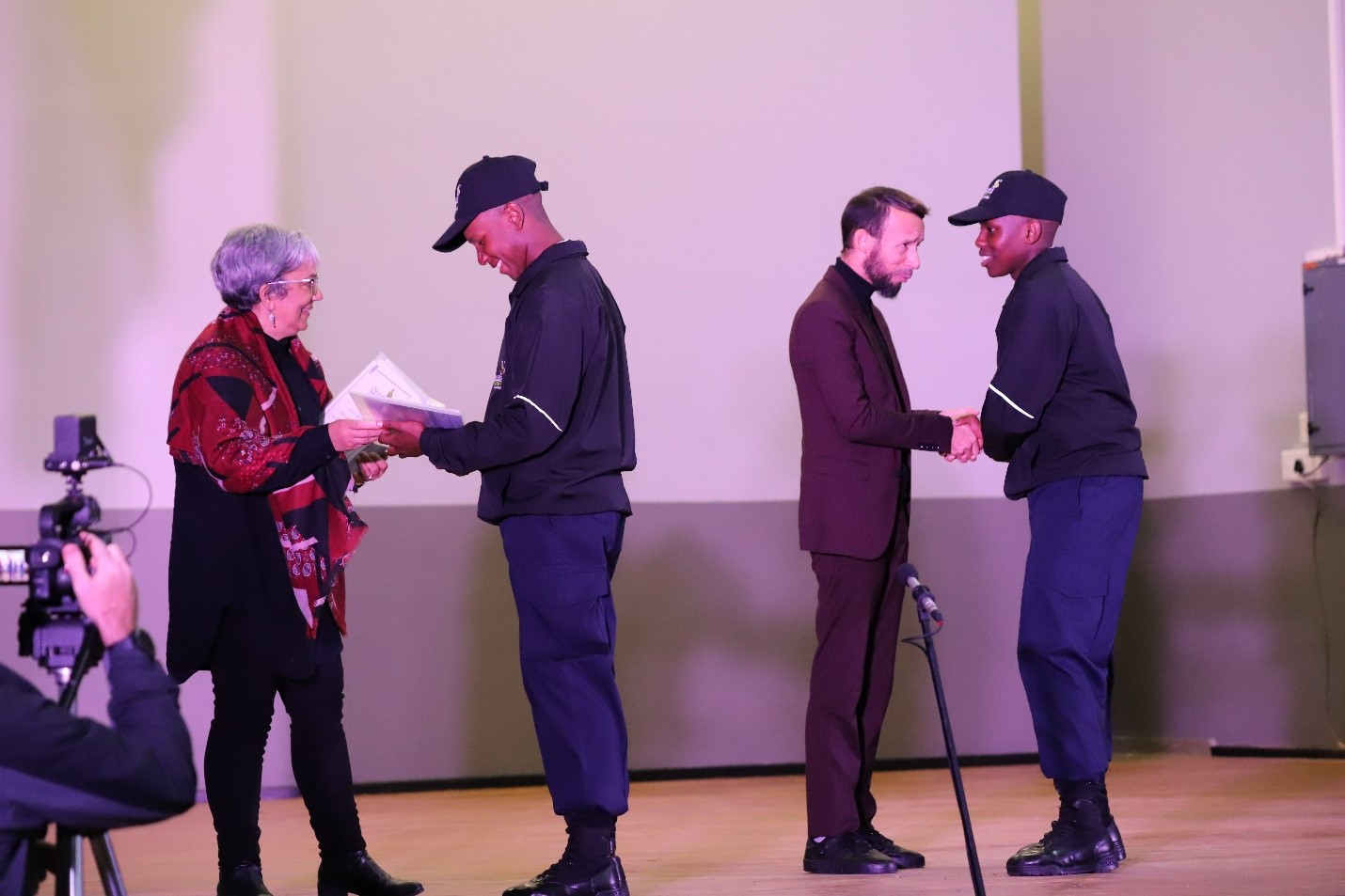 Handover of the certificates to graduates by Minister of Police Oversight and Community Safety, Mr Reagen Allen and Ms Lucille Meyer, CEO of the Chrysalis Academy.