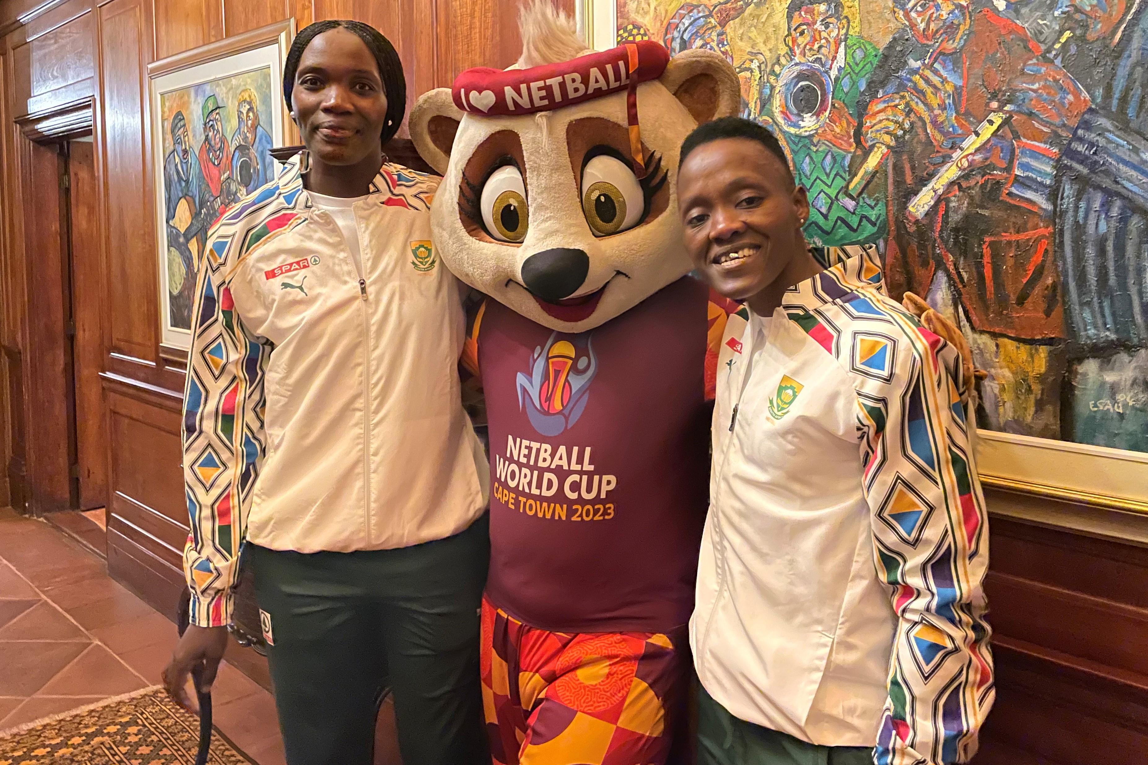 Players Phumza Maweni and Bongi Msomi with Letsatsi.