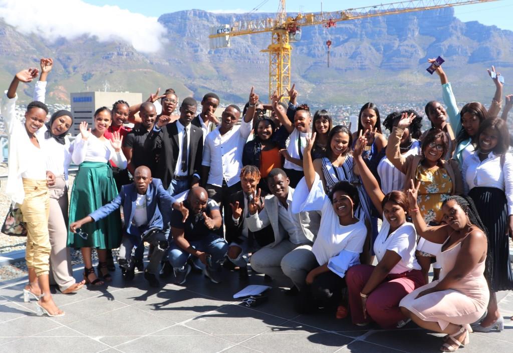 Proud graduates enjoying their achievements