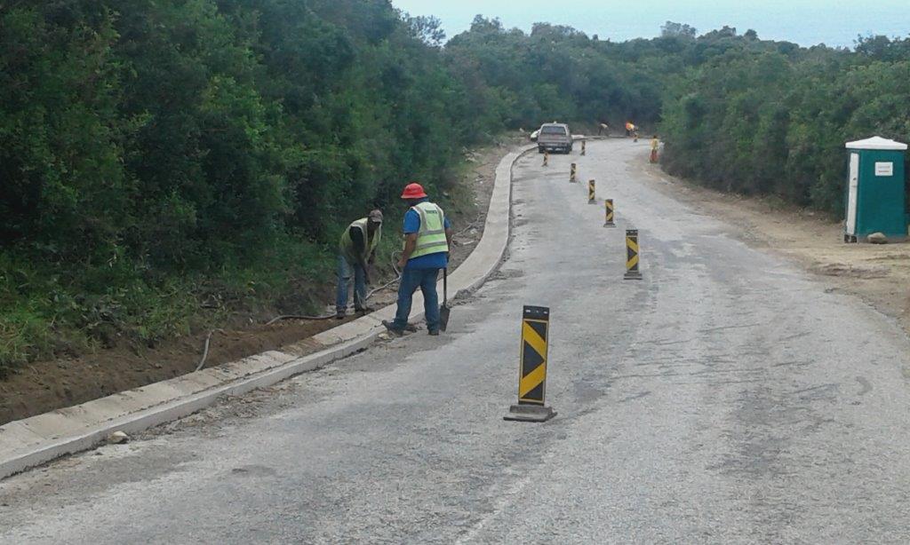 Road works in the Wilderness area.