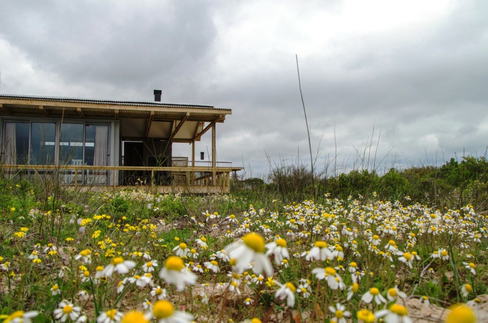 Side view of one of the new cabins in Rocherpan.