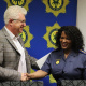 Premier Winde congratulates Lieutenant General Matakata on her appointment.