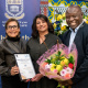 Pictured from left to right – Dianna Yach, chairperson of the Mauerberger Foundation Fund, Dr Anita Parbhoo, CEO of the Red Cross War Memorial Children’s Hospital, and Professor Olagoke Akintola, Director of UWC’s School of Public Health. Photo supplied b