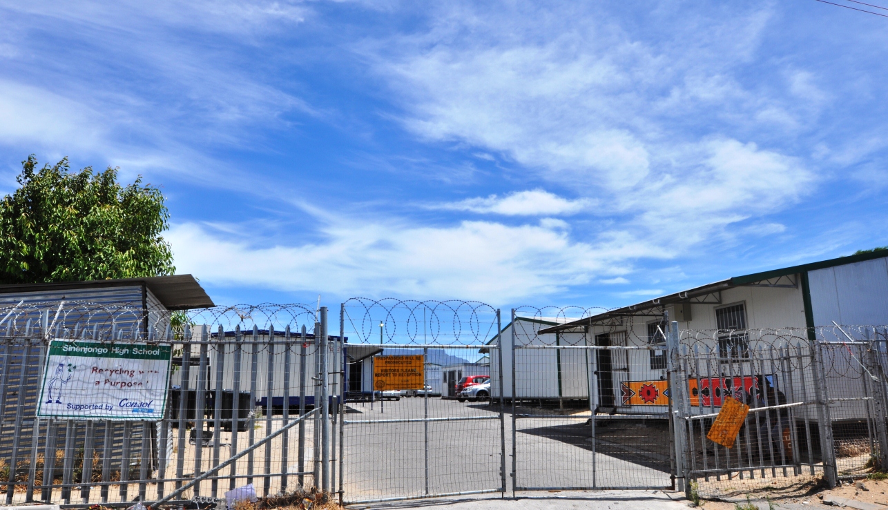 The existing Sinenjongo High School in Joe Slovo Park.