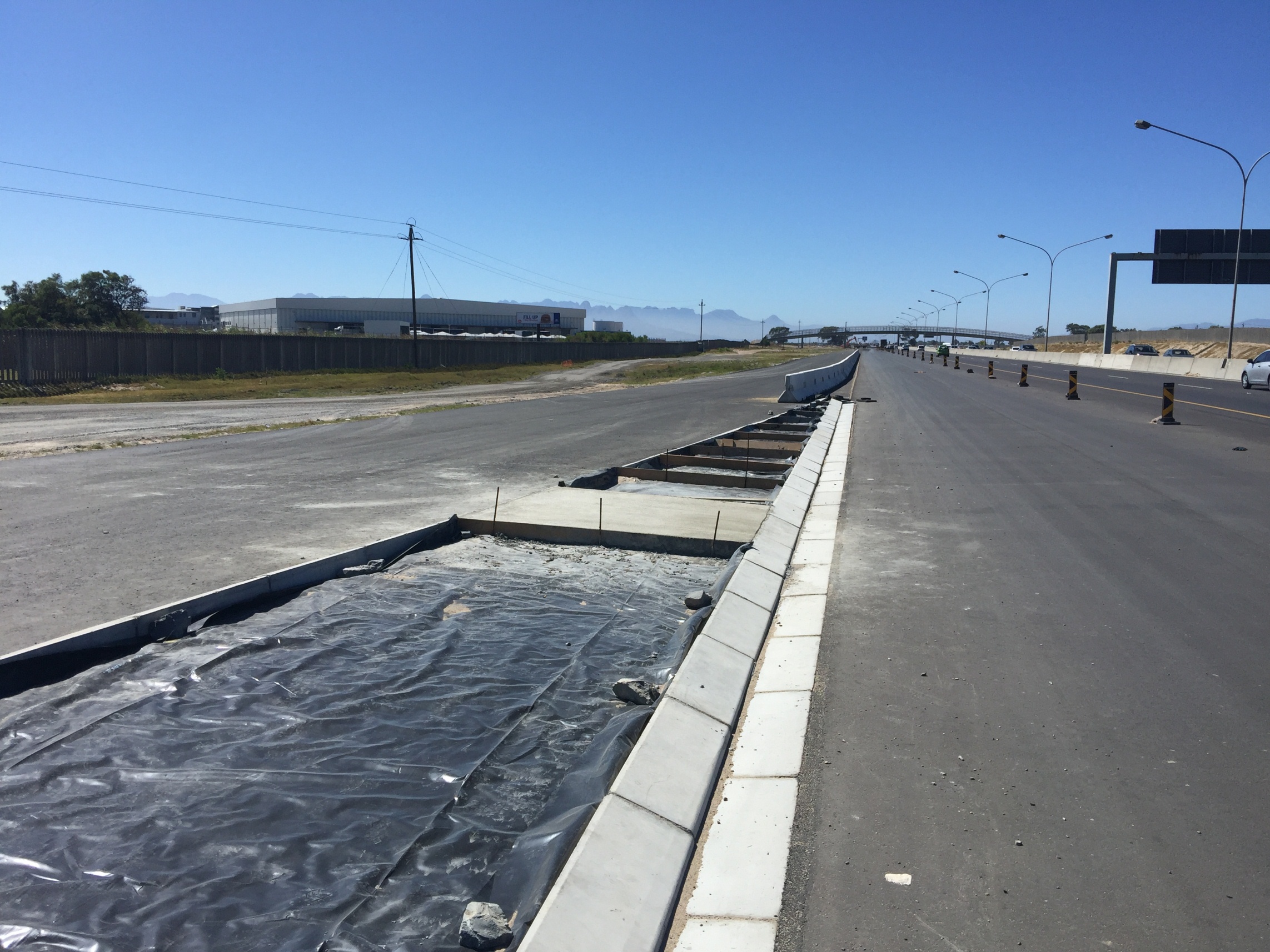 The installation of concrete infills in progress.