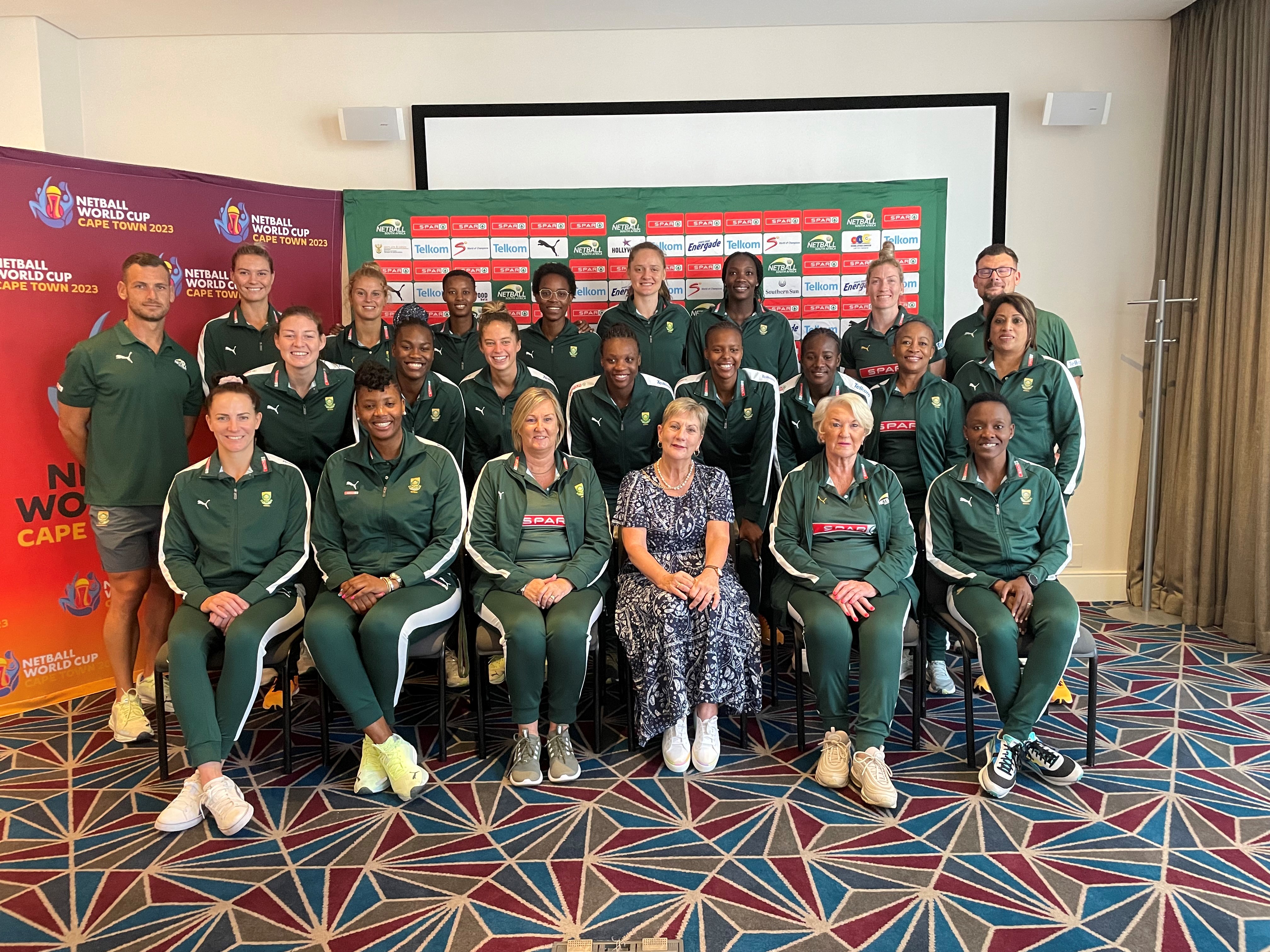 The Proteas team with Minister Marais