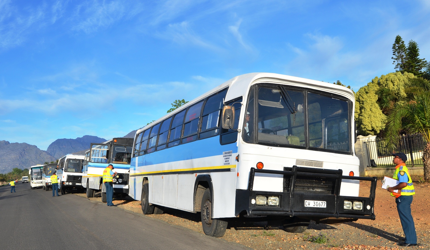 Traffic officers stopped several buses on the R43.