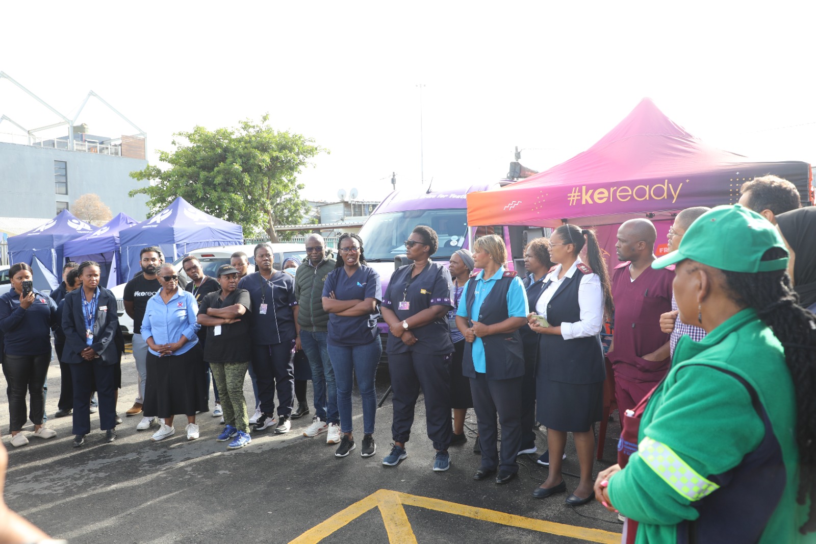 Minister Mbombo addressing the Department staff and NGOs providing the healthcare services at the Wellness Hub.