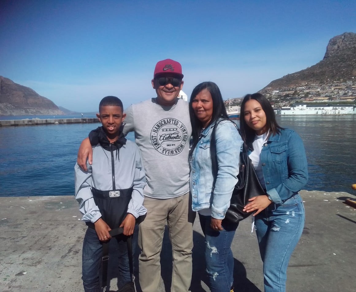 The Van Aarde family: Luke pictured with his father Randall, mother Carol and sister Kaylin. Photo supplied by Van Aarde family.