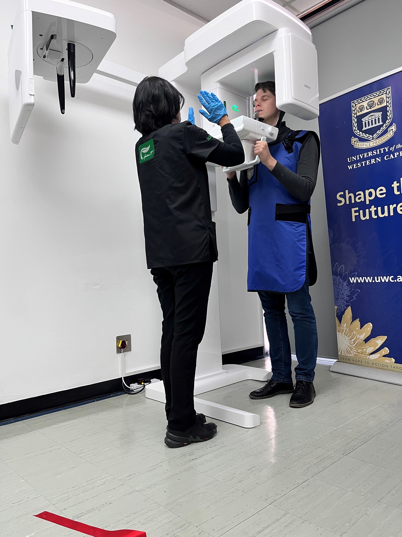 A demonstration of the new CBCT, by Western Cape Government Health and Wellness radiographer Joanna Palmer, was conducted on Luke Albert. 