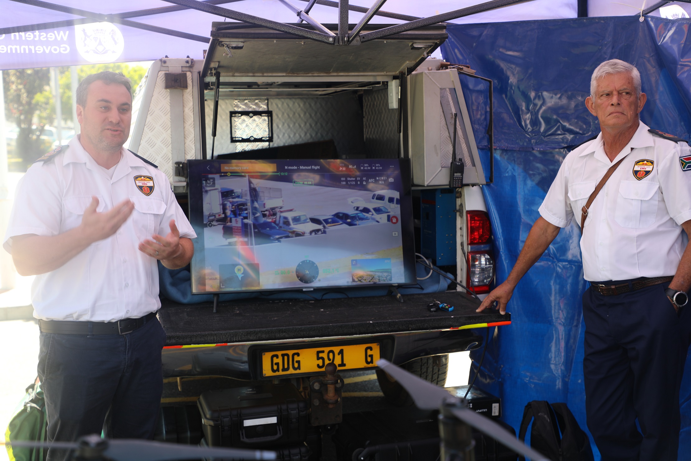 Demonstration of the interface through which the drone is controlled.