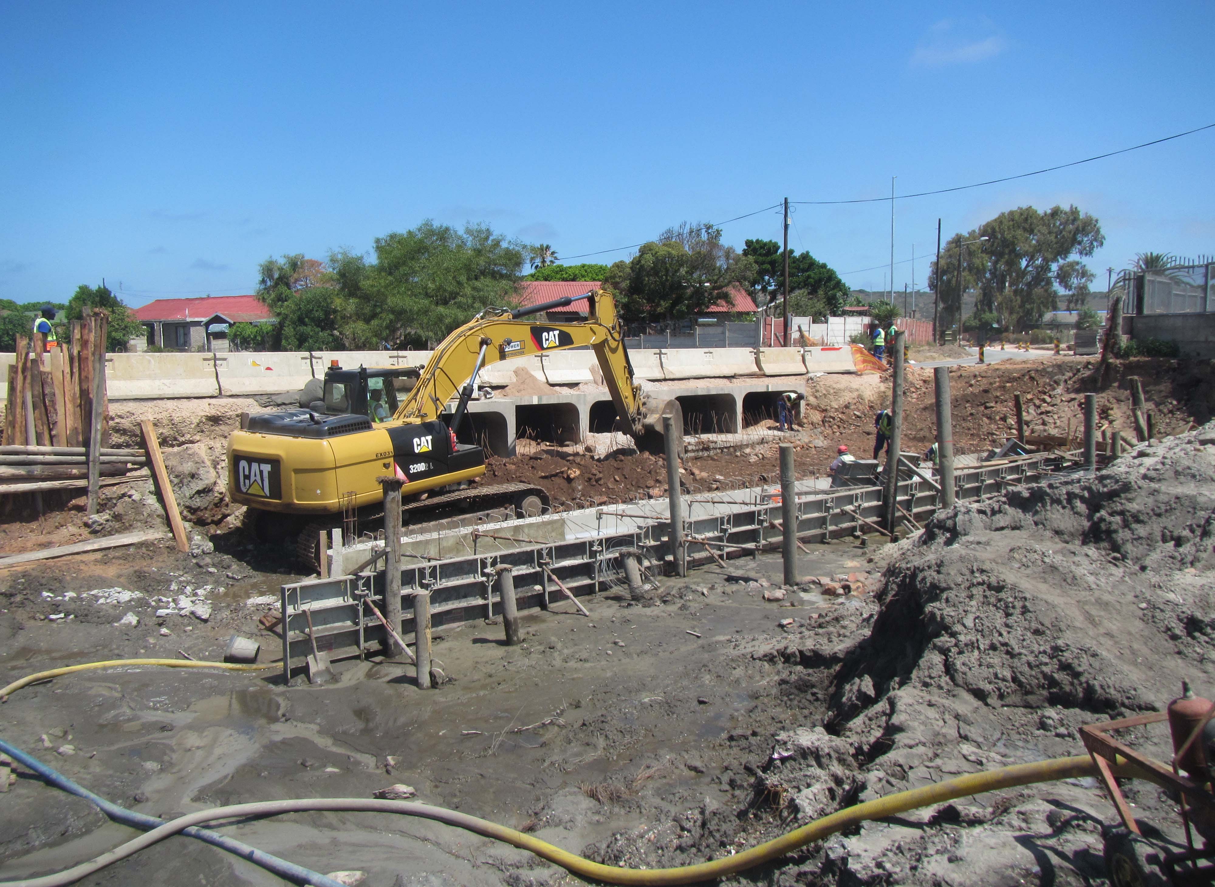 West half of Riverside culvert under construction