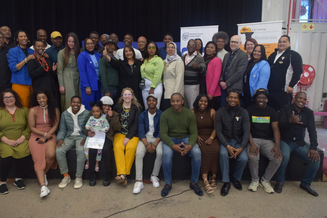 Minister of Finance and Economic Opportunities, Mireille Wenger at the Tourist Guide Graduation ceremony in Langa